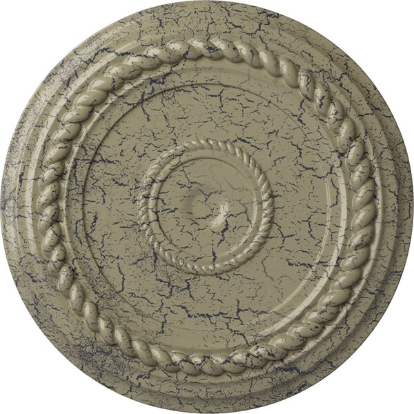 Ekena Millwork Alexandria Rope Ceiling Medallion (Canopies up to 4 5/8"), 19 5/8"OD x 1 1/2"P, Castle Stone Crackle CM18ALCSC - main
